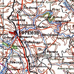 Карта ефремовского района с деревнями тульской области